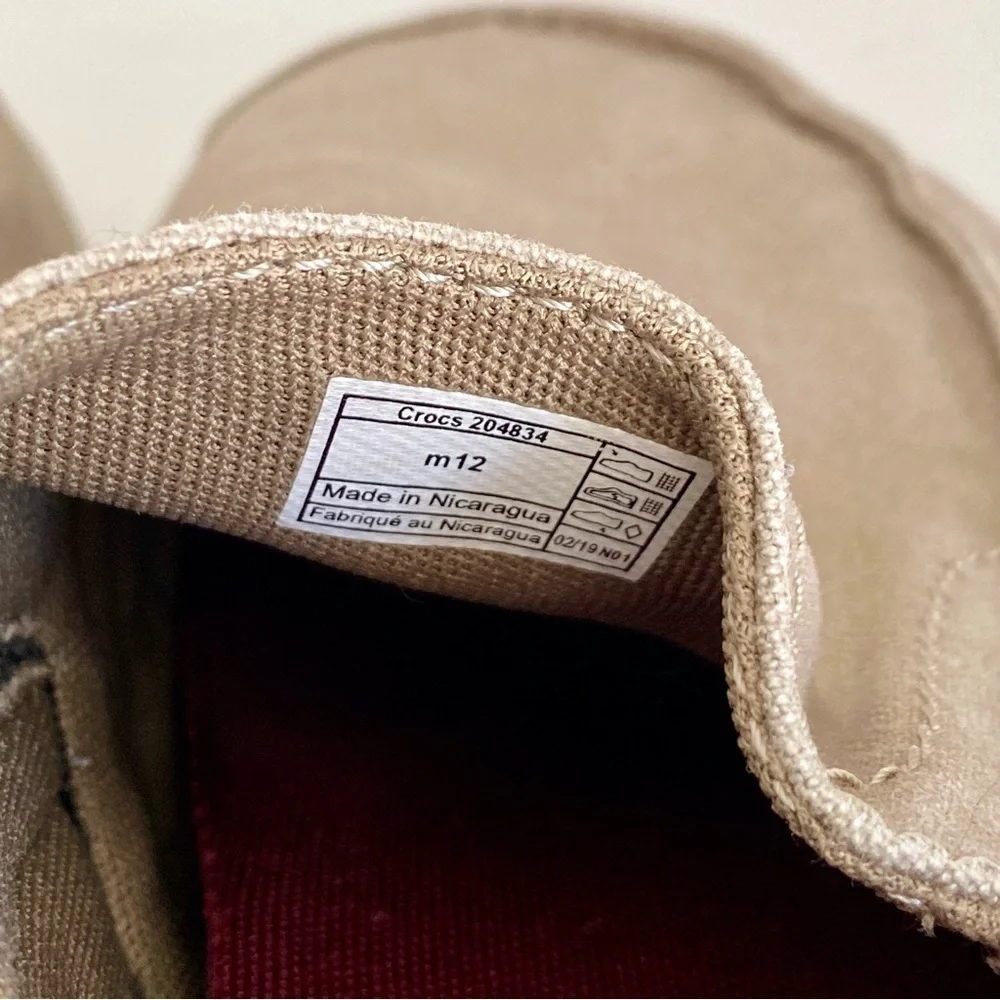 CROCS Men's Beige Tan Slip-On Loafers